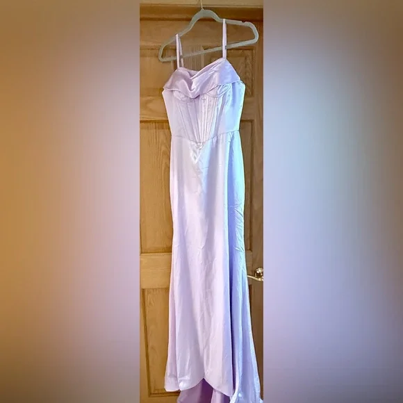 Purple Bodycon Cowl Neck Formal Dress - Picture 3 of 4